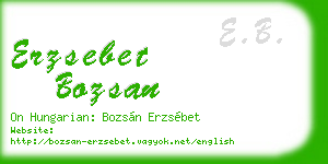 erzsebet bozsan business card