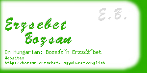 erzsebet bozsan business card